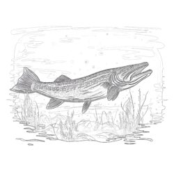 Northern Pike Coloring Page - Printable Coloring page