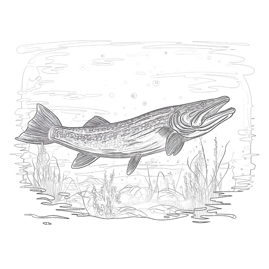 Northern Pike Coloring Page