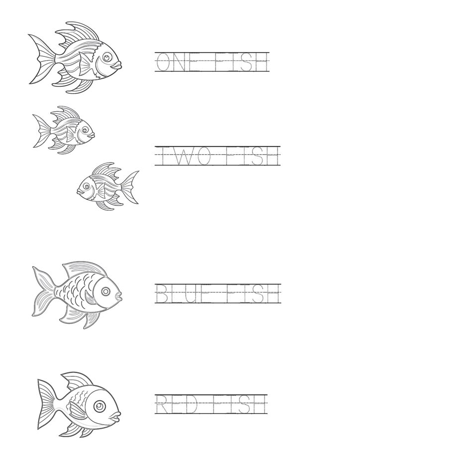 One Fish Two Fish Coloring Page