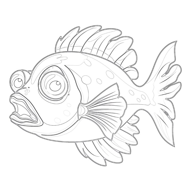 Pout Pout Fish Coloring Page | Coloring Pages Mimi Panda