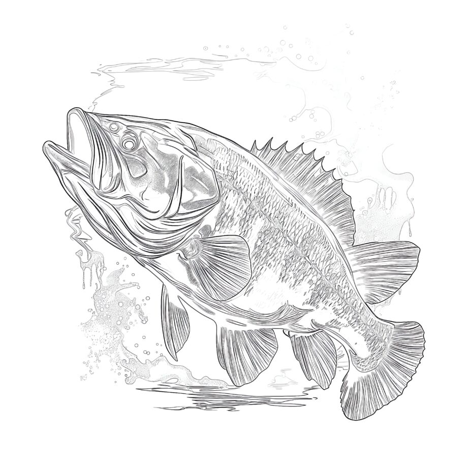 Printable Bass Fish Coloring Pages