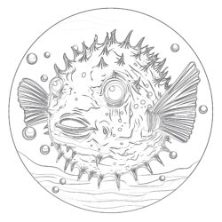 Puffer Fish Coloring Page - Printable Coloring page