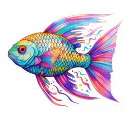 Rainbow Fish Printable Coloring Page - Origin image