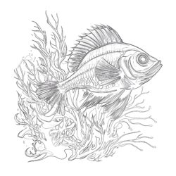 Realistic Fish Coloring Pages For Adults - Printable Coloring page