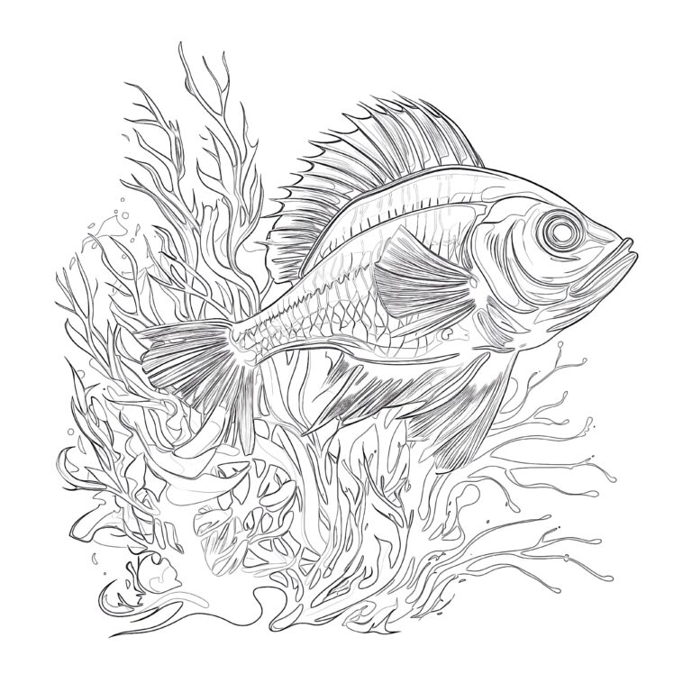 Realistic Fish Coloring Pages For Adults | Coloring Pages Mimi Panda