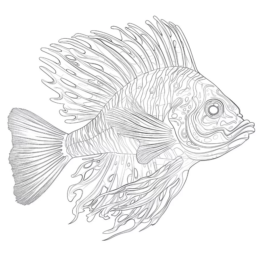 Pages à colorier de poissons d’eau salée