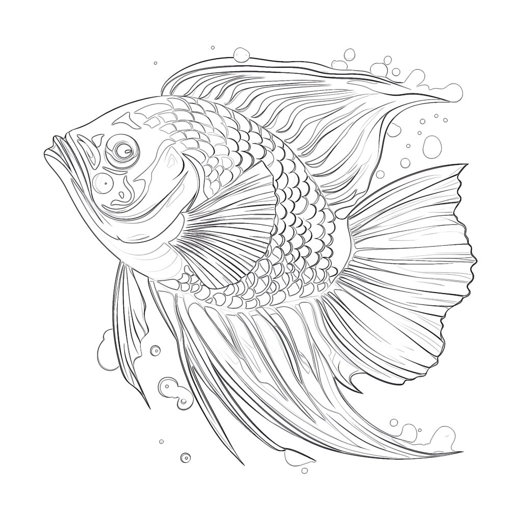 Tropical Fish Coloring Pages For Adults | Coloring Pages Mimi Panda