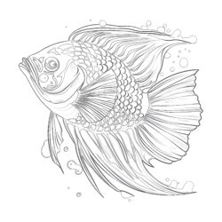 Tropical Fish Coloring Pages For Adults - Printable Coloring page