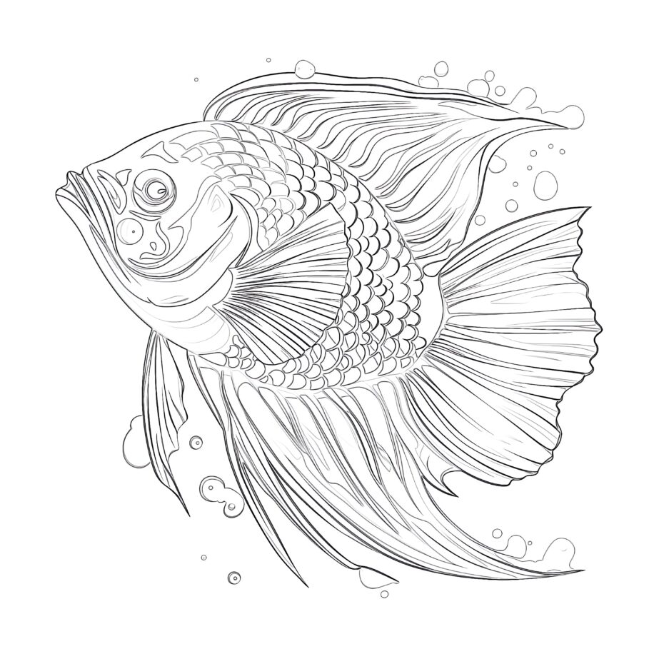 Tropical Fish Coloring Pages For Adults