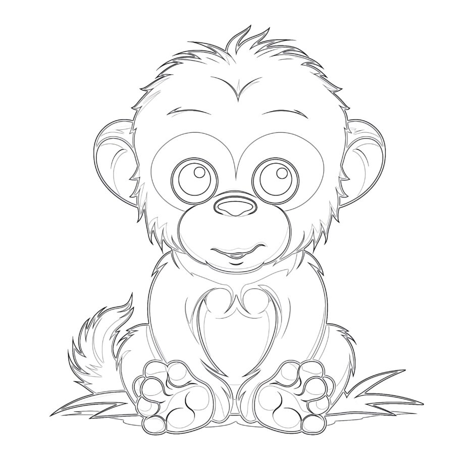 Bebé Orangután Página Para Colorear