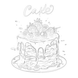 Best Cake Coloring Page - Printable Coloring page