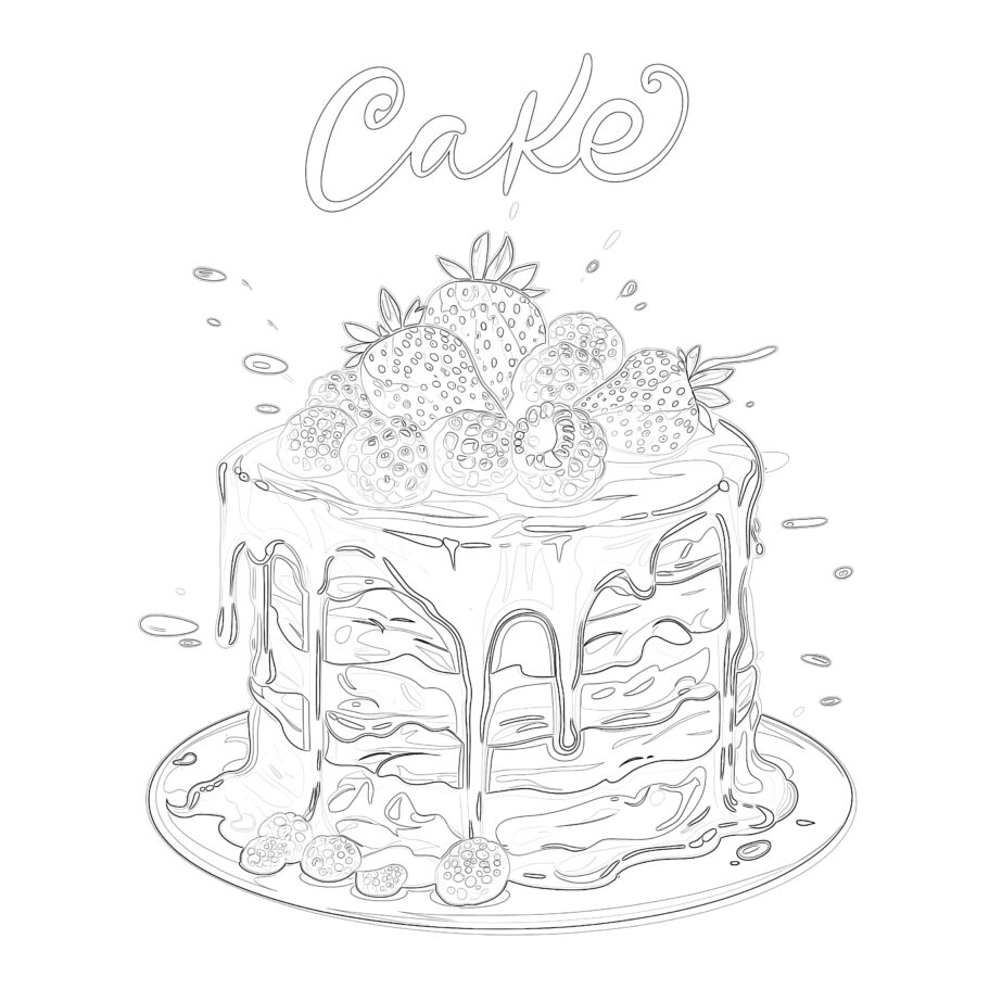 Best Cake Coloring Page