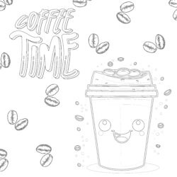 Best Coffee Cup Coloring Page - Printable Coloring page