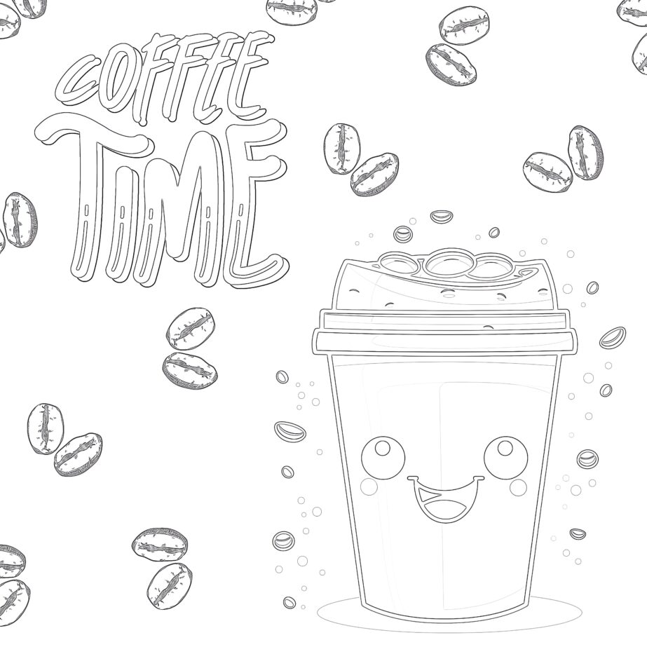 Best Coffee Cup Coloring Page