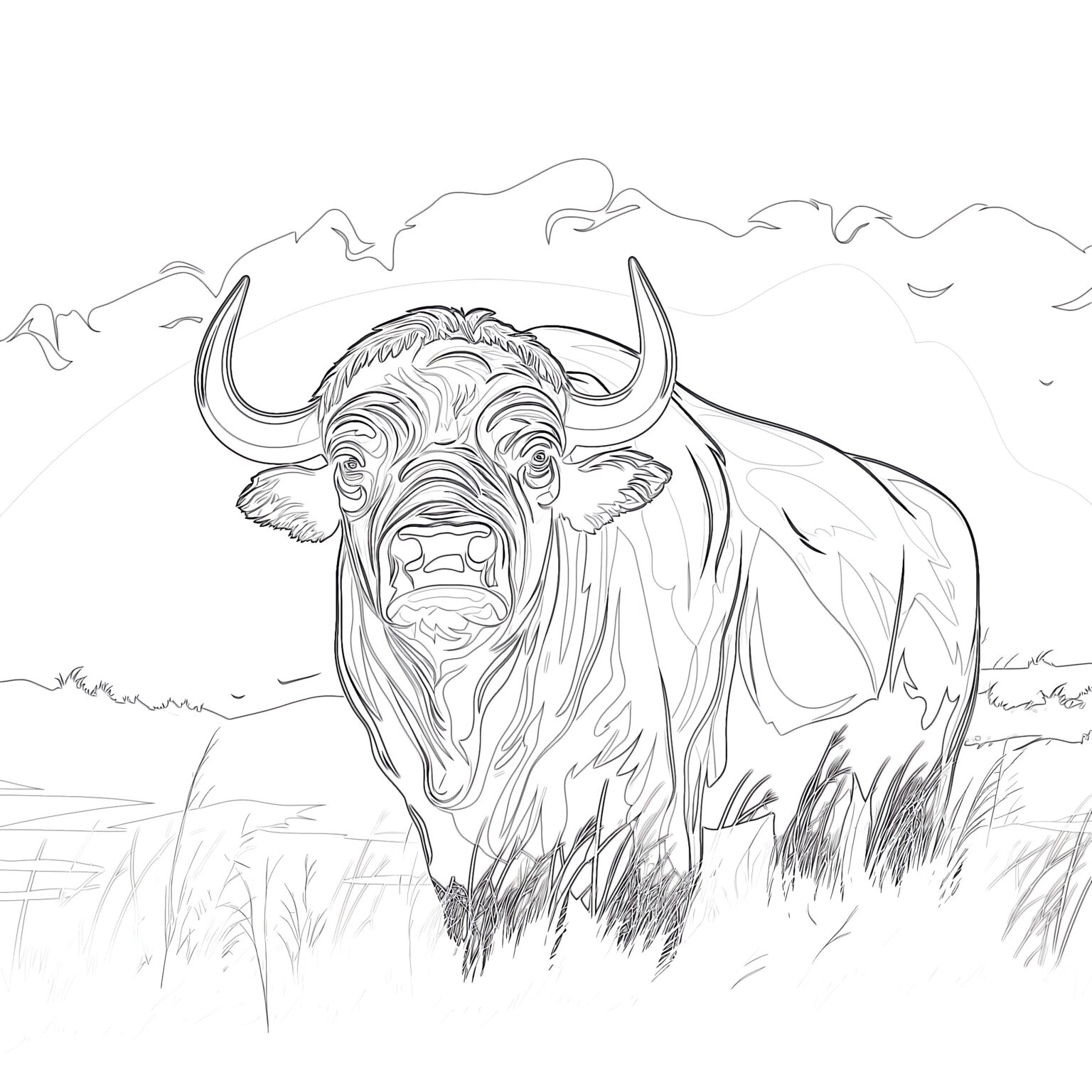 Buffalo Coloring Pages | Coloring Pages Mimi Panda