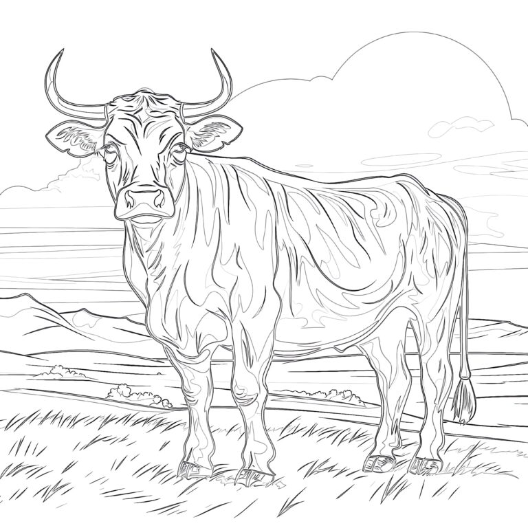 Cattle Coloring Pages | Coloring Pages Mimi Panda