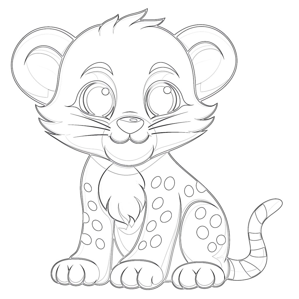 Cheetah color sheet coloring pages mimi panda
