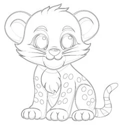 Cheetah Color Sheet - Printable Coloring page