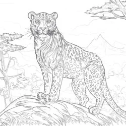 Cheetah Coloring - Printable Coloring page