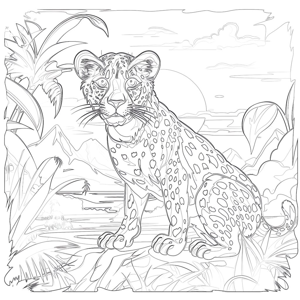 Cheetah Coloring Pages Printable | Coloring Pages Mimi Panda