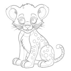 Cheetah Coloring Picture - Printable Coloring page
