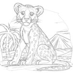 Guépard à Colorier Page de Coloriage