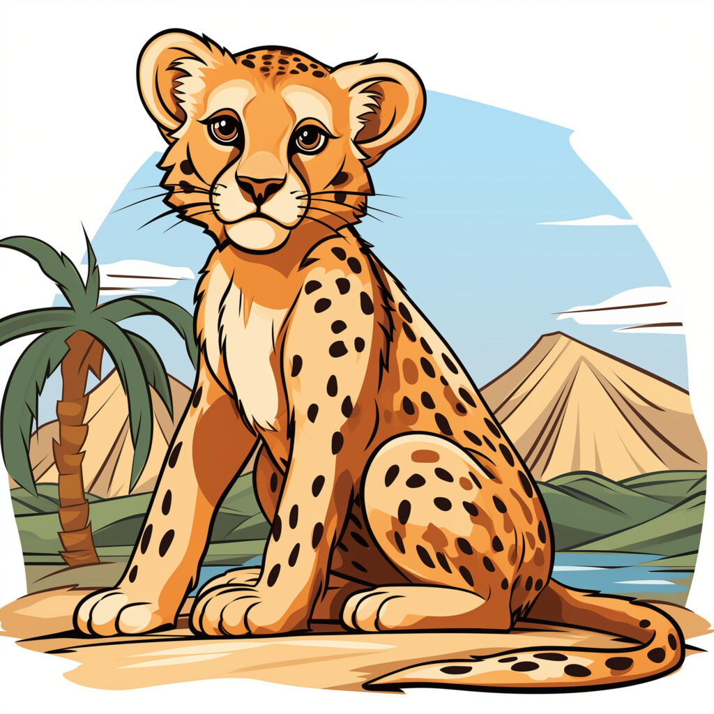 Cheetah Color Sheet | Coloring Pages Mimi Panda