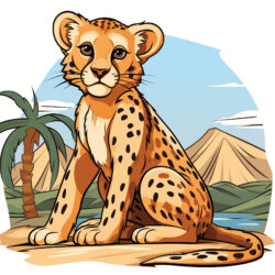 Cheetah Colour In Coloring Page - Origin image
