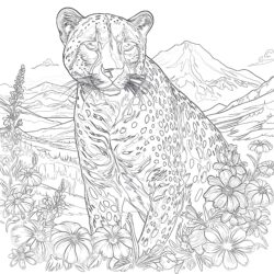 Cheetah Colouring Coloring Page - Printable Coloring page