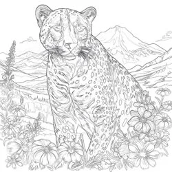 Cheetah Colouring - Printable Coloring page