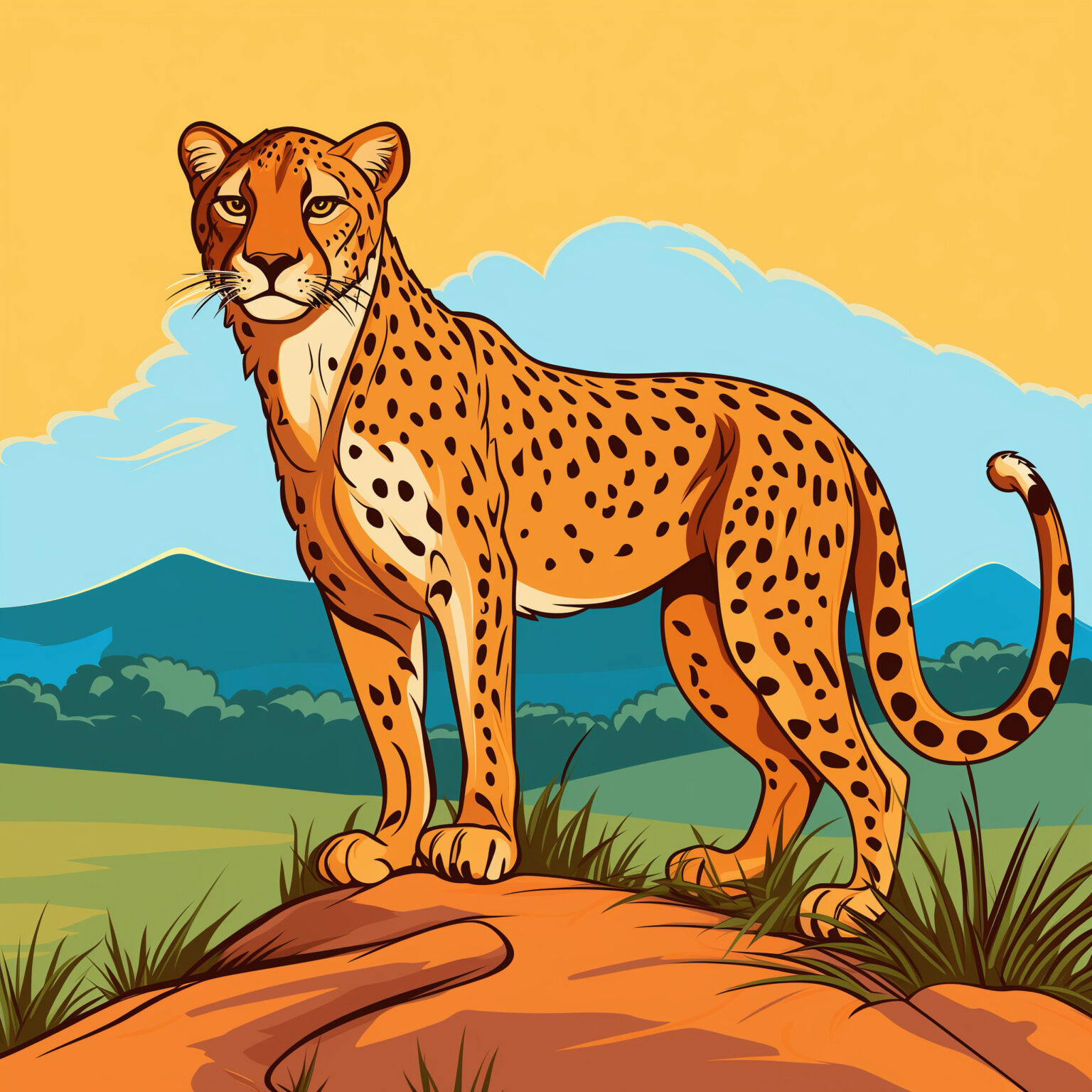 Cheetah Colouring In Picture Coloring Page | Coloring Pages Mimi Panda