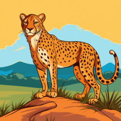 Gepard Färbung in Bild Färbung Seite - Ursprüngliches Bild
