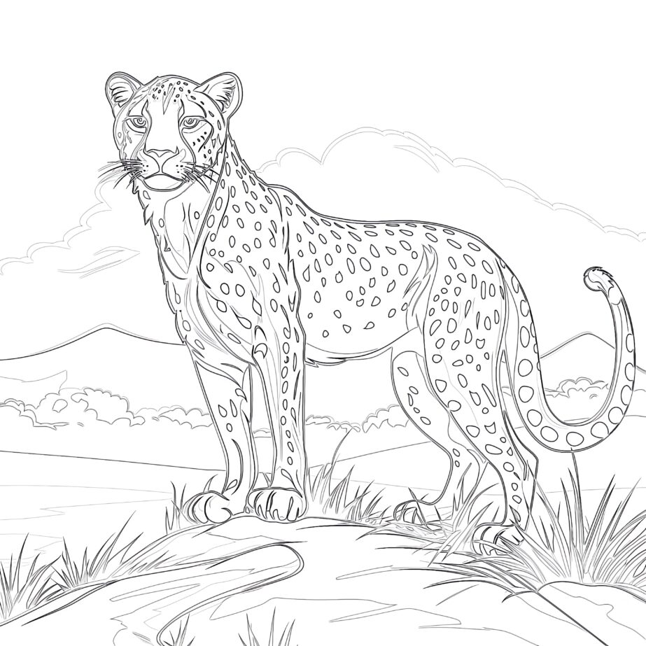 Cheetah Colouring In Picture