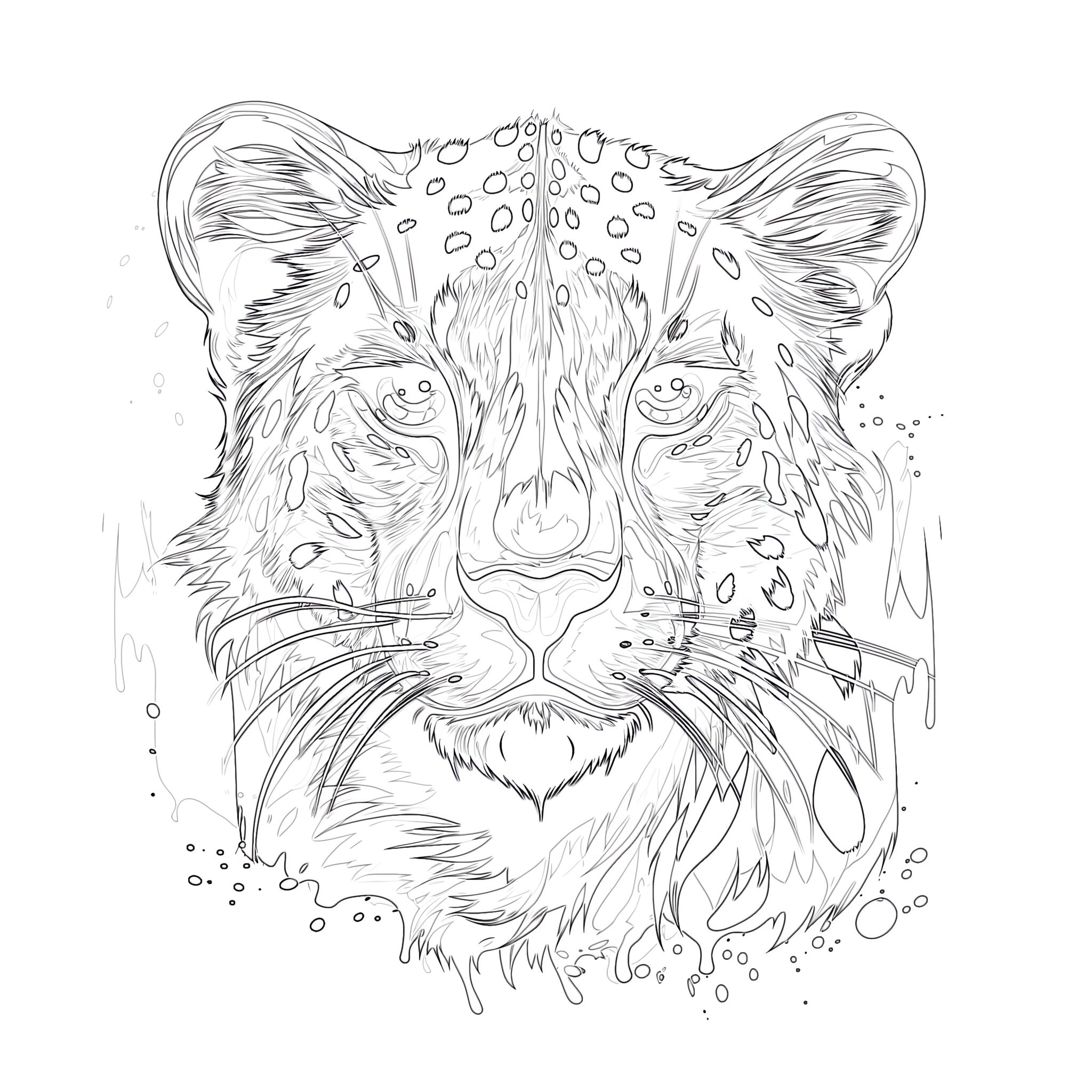 Colouring Cheetah Coloring Page | Coloring Pages Mimi Panda