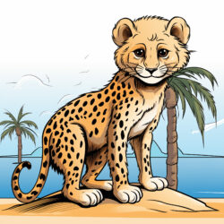 Gepard Färbung Blatt Malvorlage - Ursprüngliches Bild