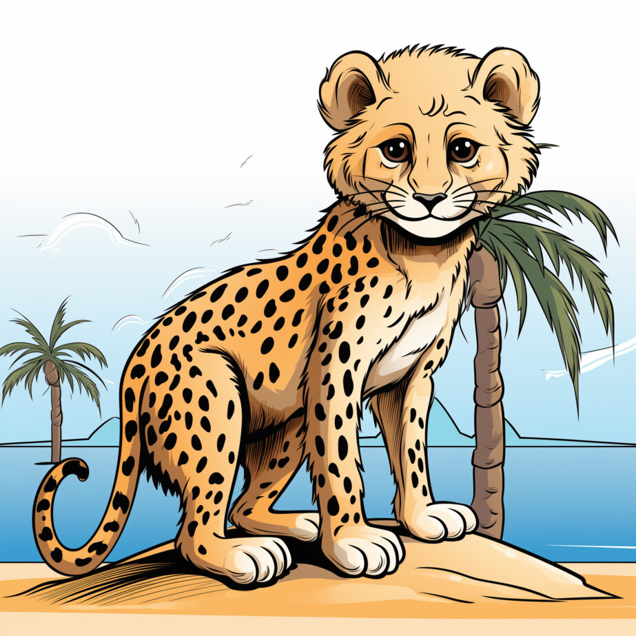 Cheetah Colouring Sheet 2