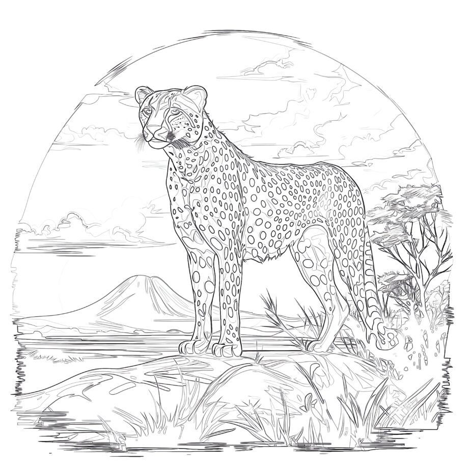 Gepard Obrazki do Druku Kolorowanka