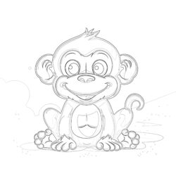 Chimpanzee Coloring Page - Printable Coloring page