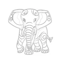 Coloring An Elephant - Printable Coloring page