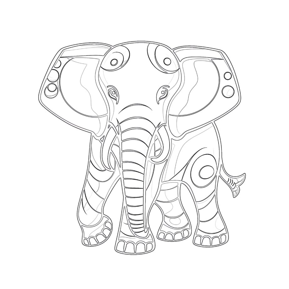 Colorear un Elefante Página Para Colorear