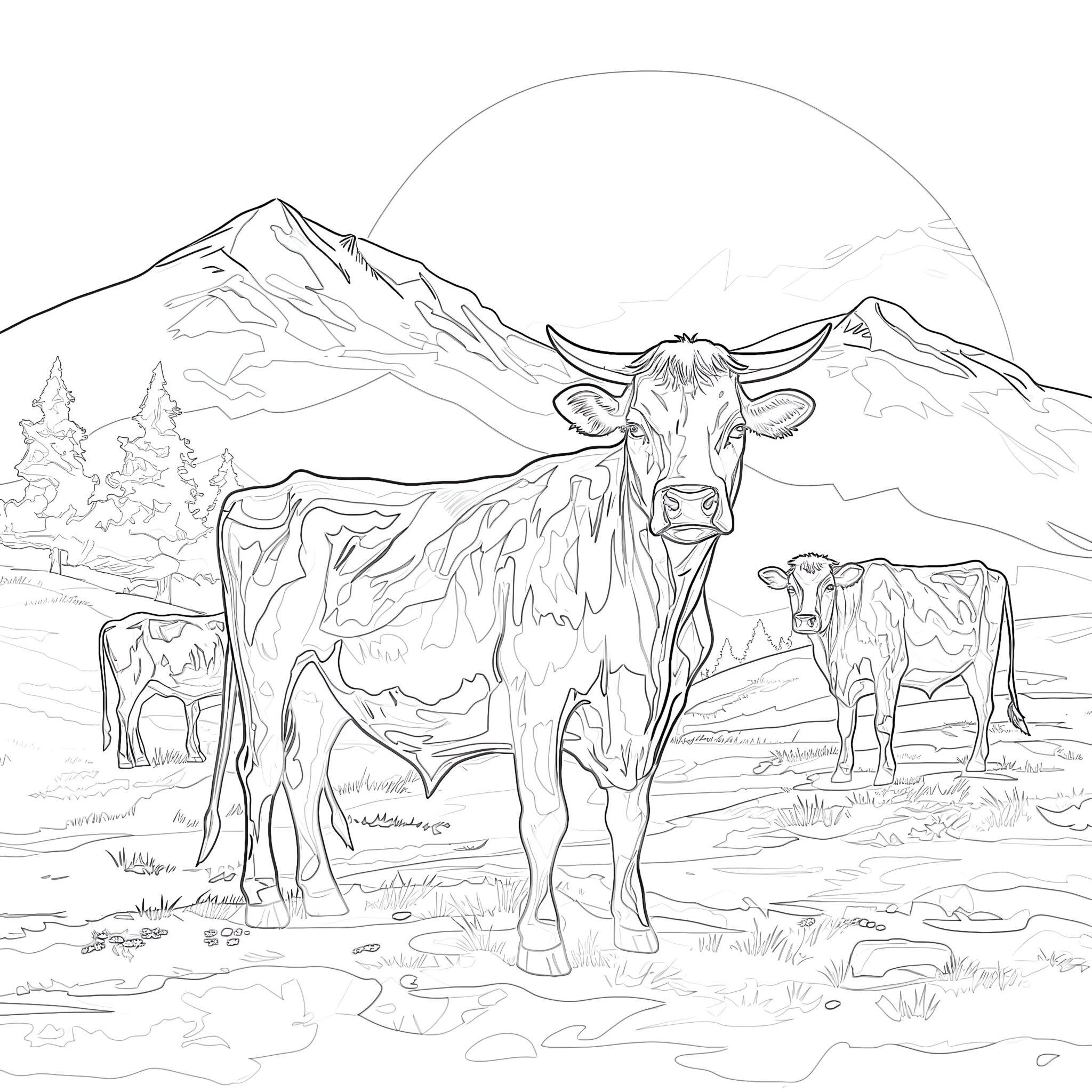 Coloring cows coloring page coloring pages mimi panda