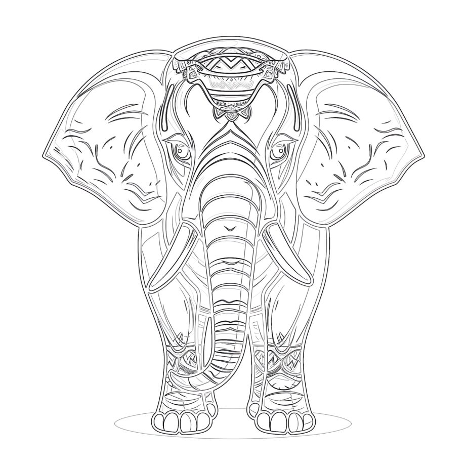 Coloring Elephant Pages