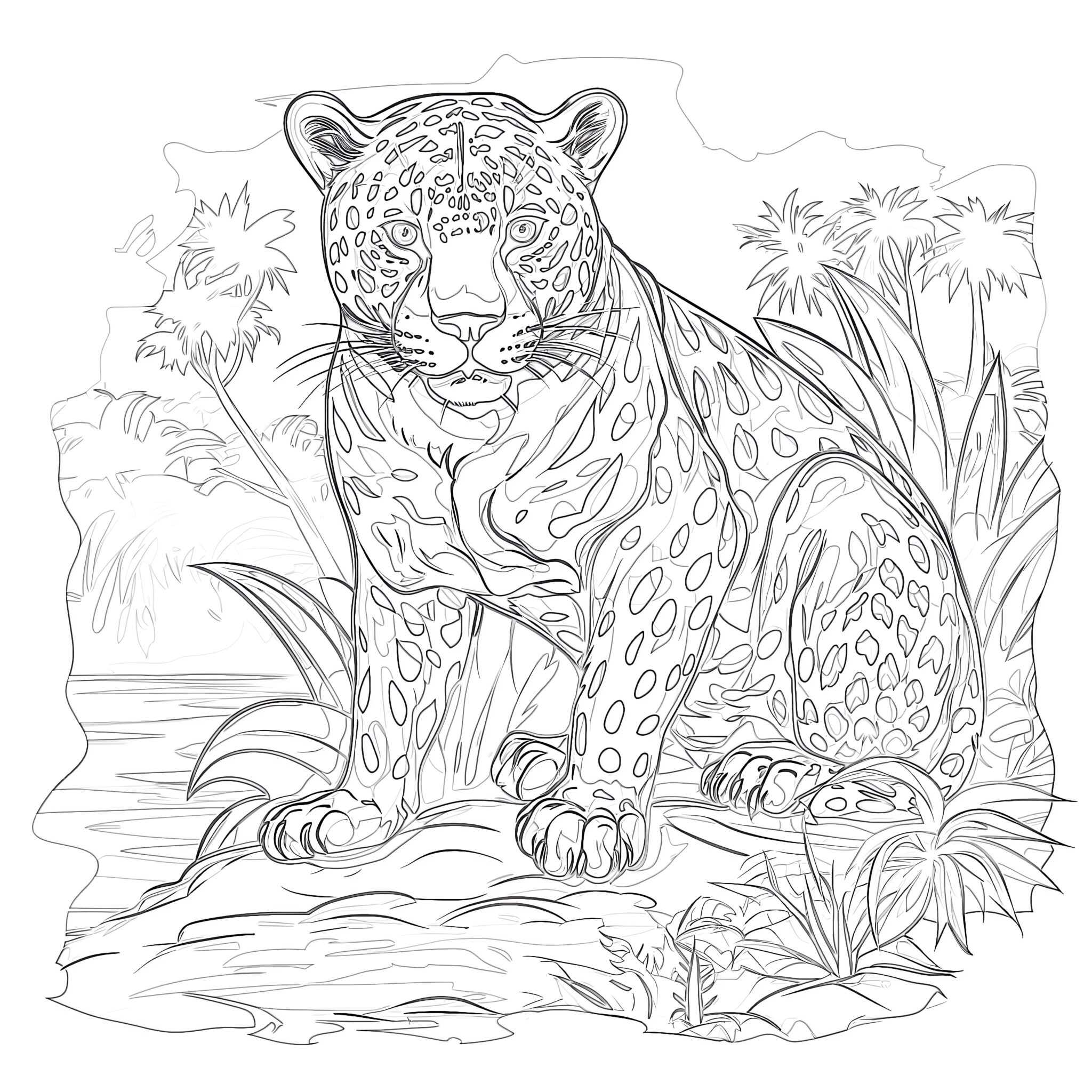 Coloring Pictures Of Jaguars | Coloring Pages Mimi Panda