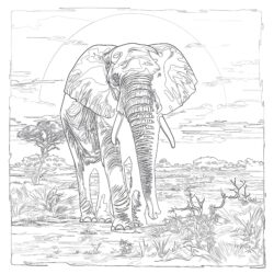 Ausmalbild Elefant Färbung Seite - Druckbare Ausmalbilder