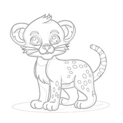 Colouring Cheetah Coloring Page - Printable Coloring page