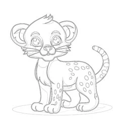 Colouring Cheetah - Printable Coloring page