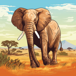 Colouring Page Elephant - Origin image