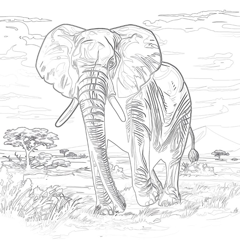 Cute Elephant Coloring Page Coloring Pages Mimi Panda