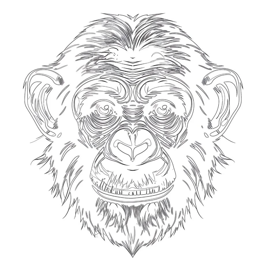 Página Para Colorear De Chimpancé Común