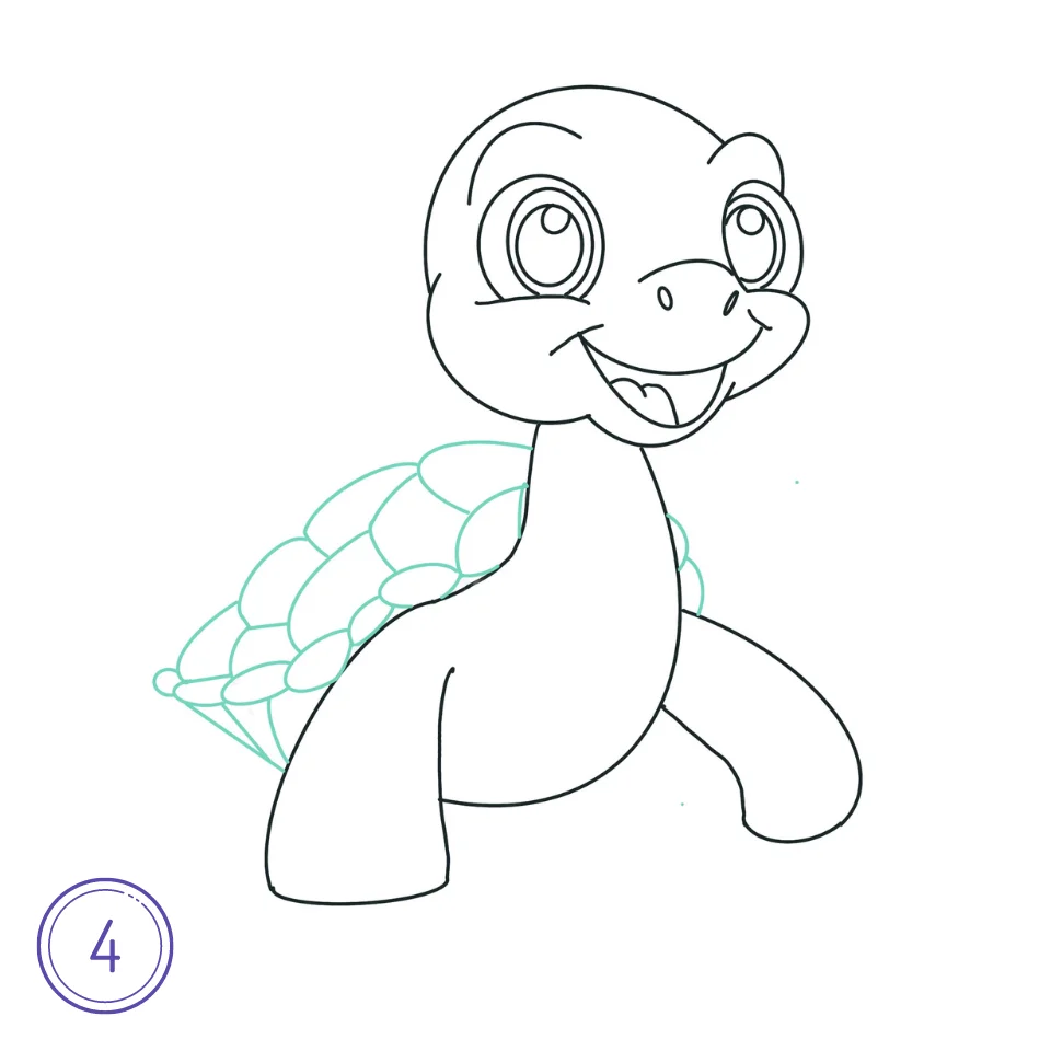 Cómo Dibujar Una Tortuga Paso 4